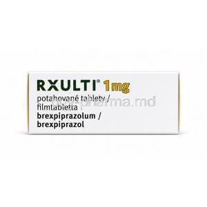 Rxulti, Brexpiprazole 1 mg, Otsuka Pharmaceutical EU, Box side view-2