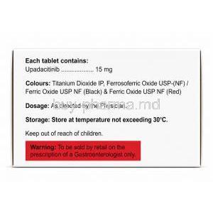 Upadacip, Upadacitinib 15 mg, Cipla, Box information, Dosage