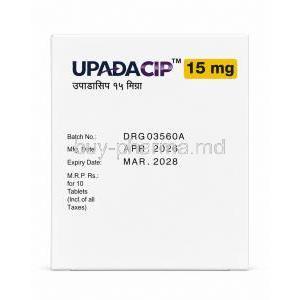 Upadacip, Upadacitinib 15 mg, Cipla, Box information, Mfg date, Exp date