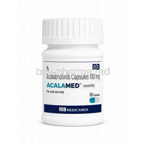 Acalamed, Acalabrutinib 100 mg, 30 capsules,Medicamen Biotech Ltd, Bottle front view