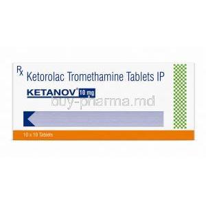 Ketanov, Ketorolac 10mg, Sun Pharma, Box front view