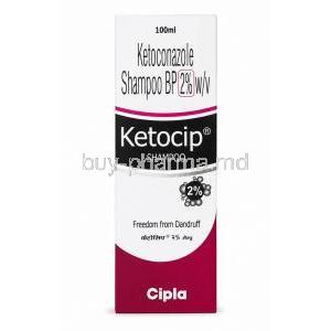 Ketocip Shampoo, Ketoconazole 2% w/v, Cipla, Box front view