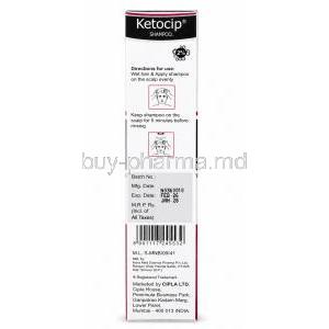 Ketocip Shampoo, Ketoconazole 2% w/v, Cipla, Box information, Directions for use