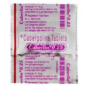 Caberlin 0.25, Generic Dostinex,  Cabergoline Packaging