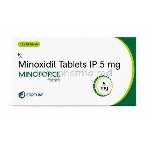 Minoforce, Minoxidil 5 mg, Box front view