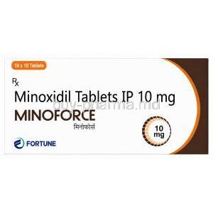 Minoforce, Minoxidil 10 mg, Packaging front