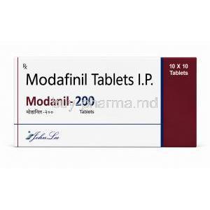 Modanil 200, Modafinil 200mg, Front package view