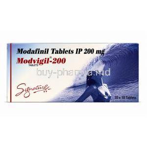 Modvigil 200, Modafinil 200mg, Product box