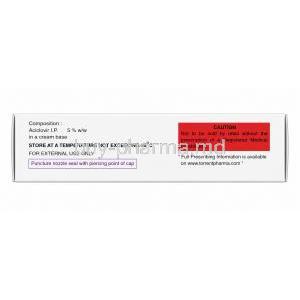 Herpex Cream, Acyclovir 5%, Cream 5 g, Torrent Pharmaceuticals Ltd, Box information, Composition, Caution