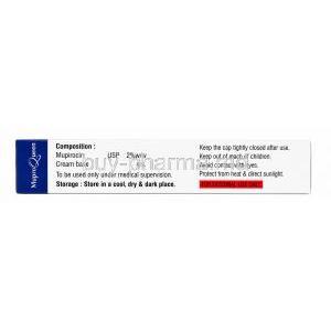 MuproQueen cream, Mupirocin 2%, Cream 22 g, Kachhela Medex Pvt., Ltd, Box information, Composition, Storage