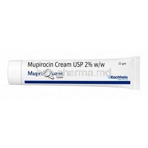MuproQueen cream, Mupirocin 2%, Cream 22 g, Kachhela Medex Pvt., Ltd, Tube front view