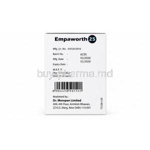 Empaworth 25, Empagliflozin 25 mg, Manufacturing Information