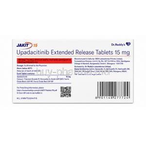 Jakit 15, Upadacitinib 15 mg, Dr.Reddy’s, Box information
