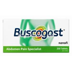 Buscogast Hyoscine butylbromide, Sanofi, box front view(New package)