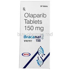 Bracanat 150, Olaparib 150mg, 30Tablets, Natco Pharma, Box front view