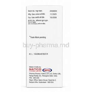 Bracanat 150, Olaparib 150mg, 30Tablets, Natco Pharma, Box information, Mfg date, Exp date(New)