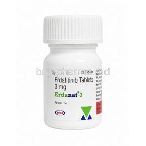 Erdanat-3, Erdafitinib 3 mg, 28 tablets(Bottle), Natco Pharma, Bottle front view