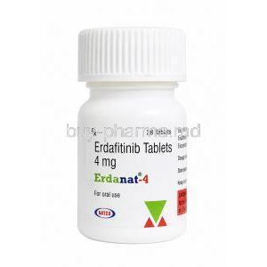 Erdanat-4, Erdafitinib 4 mg, 28 tablets(Bottle), Natco Pharma, Bottle front view