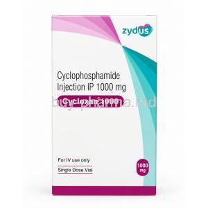 Cycloxan 1000 Injection, Cyclophosphamide 1000 mg, Zydus, Box