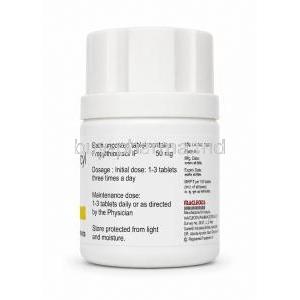 PTU, Propylthiouracil 50mg, Macleods Pharma, Bottle information, Dosage (New package)