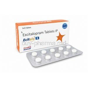 Ecitelo 5, Escitalopram 5mg, Mankind Pharma, Box, Blisterpack