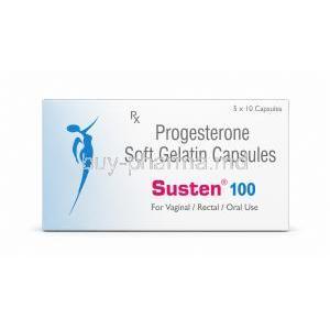 Susten 100, Progesterone 100mg, Soft Gelatin Capsule, Box