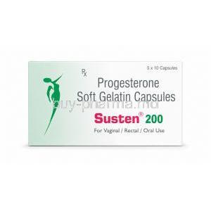 Susten 200, Progesterone 200mg, Soft Gelatin Capsule, Outer Packaging