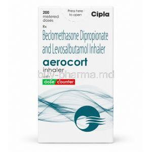 Aerocort Inhaler, Beclomethasone and Levosalbutamol, Box front view