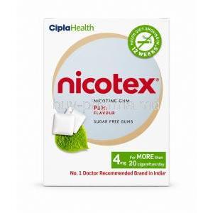 Nicotex Gum, Paan Flavour, Nicotine 4mg, Box front view