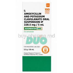 Augmentin Duo Oral Suspension for Paediatric, Amoxicillin/ Clavulanic Acid