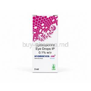 Hydroeyes HS, Cyclosporine Eye Drops 0.1%, 3 mL, Lupin, Box