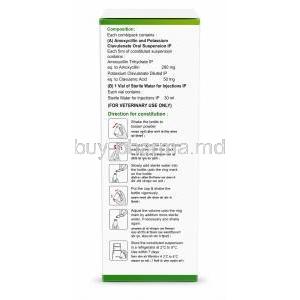 Beetapet Dry Syrup, Amoxycillin 200mg Clavulanic Acid 50 mg, Dry Syrup with Sterile Water 30 mL, SkyEc Drugs and Pharmaceuticals Pvt ltd, Box information, Direction for use