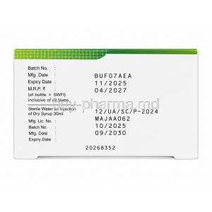 Beetapet Dry Syrup, Amoxycillin 200mg Clavulanic Acid 50 mg, Dry Syrup with Sterile Water 30 mL, SkyEc Drugs and Pharmaceuticals Pvt ltd, Box information, Mfg date, Exp date