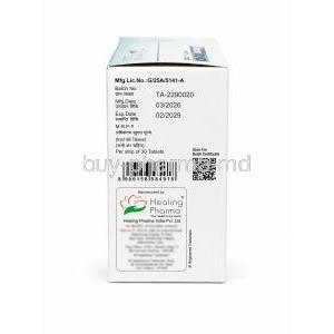 Arkacan, Clonidine 100 mcg, Box side view