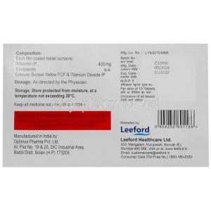 Rexigut, Rifaximin 400 mg, Leeford healthcare, Box information