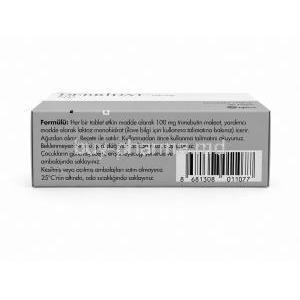 Debridat, Trimebutine 100mg, Box bottom view