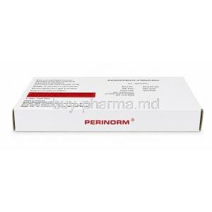 Perinorm, Metoclopramide 10 mg, Ipca Laboratories, Box bottom view