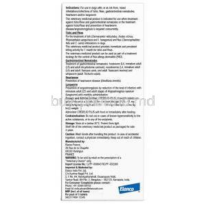 Credelio Plus  for small dogs (2.8 kgs - 5.5 kgs)  3 chewable tablets,  Elanco India, Box information