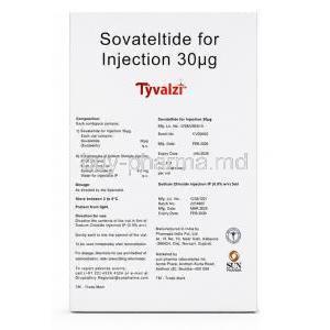 Tyvalzi Injection for I.V, Sovateltide 30 mcg, Injection(Combipack), Sun Pharma, Box information