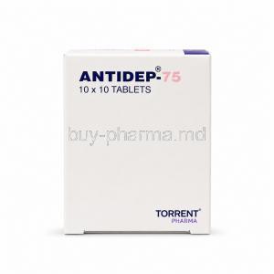 Antidep, Imipramine Hydrochloride 75mg, Torrent Pharma, Box side view