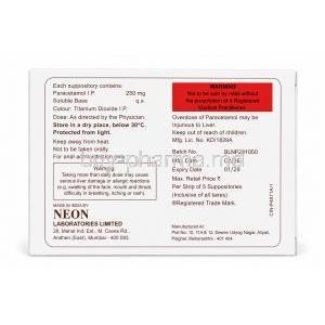 Neomol Anal Suppository, Paracetamol