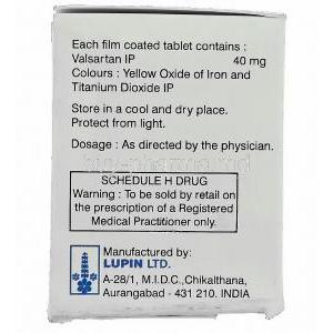 Valent ,  Valsartan  40 Mg Lupin Manufacturer