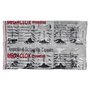 Megaclox, Generic  Megapen,  Ampicillin 250mg and Dicloxacillin 250mg Capsule Blister Pack Information