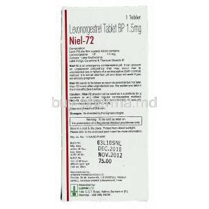 Niel-72,  Levonorgestrel  1.5 Mg Lupin Manufacturer