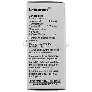 Latoprost, Generic Xalatan, Composition