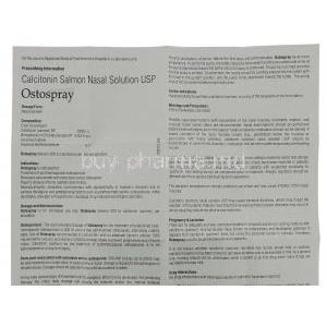 Ostospray,  Calcitonin Nasal Spray Information Sheet 1