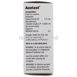 Azelast,  Generic Optivar,  Azelastine Hcl Eyedrop  Composition