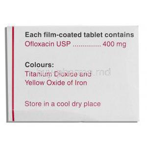 Oflox , Generic  Floxin,  Ofloxacin 400 Mg Tablet Composition