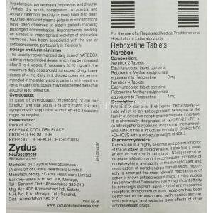 Narebox,  Generic Vespra,  Reboxetine  Information Sheet 1