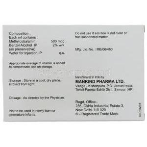 Nurokind,  Methylcobalamin Injection Mankind Pharma Manufacturer